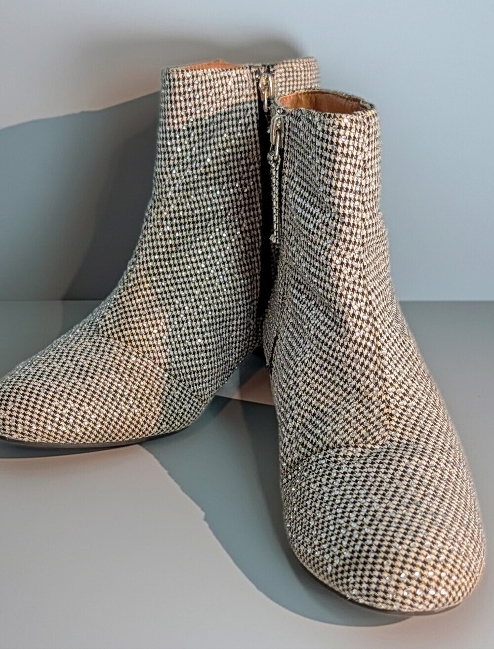 MIA Girls Houndstooth Ankle Booties Black & White Size 4